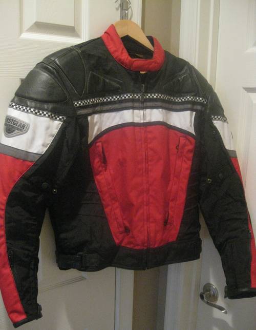 Firstgear Speed Leather Motorcycle Jacket Size Med – RonSusser.com