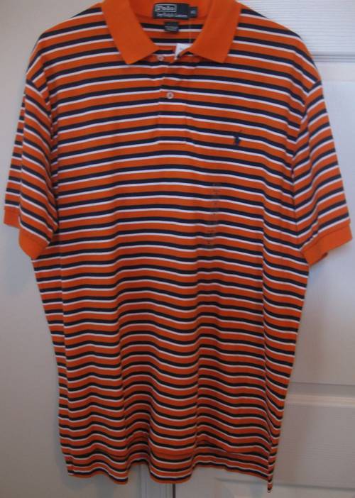 Polo Ralph Lauren Orange Multi Colored Polo Shirt XL Brand New BNWT ...