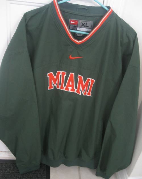 Miami Hurricanes Nike NCAA Windbreaker Mens Pullover Size XL ...