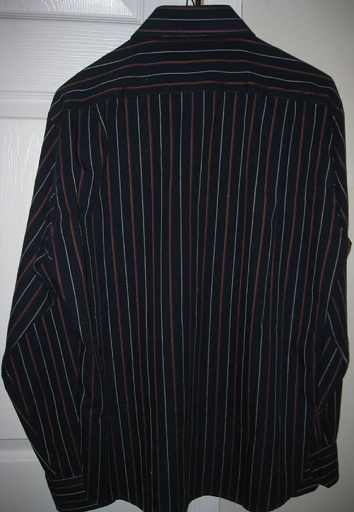 Ben Sherman Long Sleeve Mens Striped Shirt 3/L Dark Blue with Striping ...