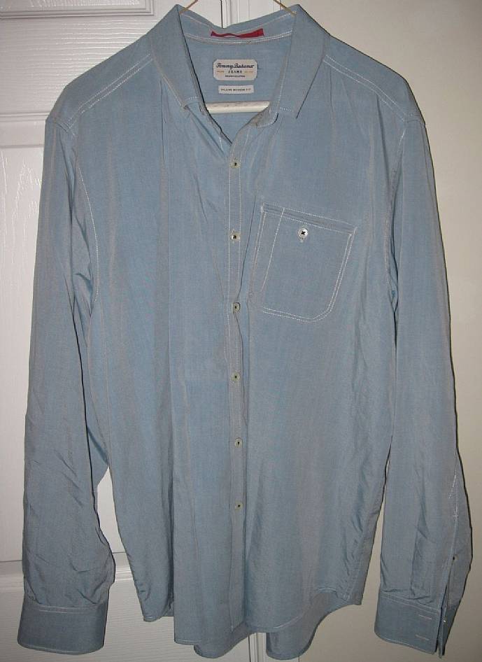 Tommy Bahama Jeans Tencel/Cotton Mens Button Front Long Sleeve Shirt ...