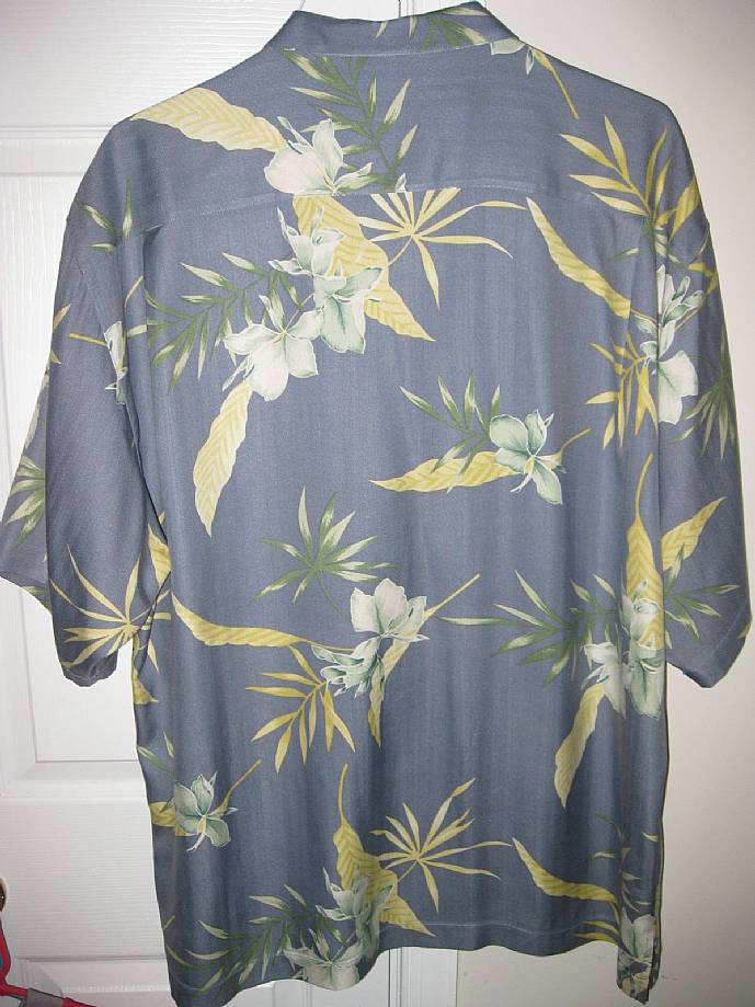 Tommy Bahama 100% Silk Camp Shirt XL Great Medium Blue Color Hawaiian ...
