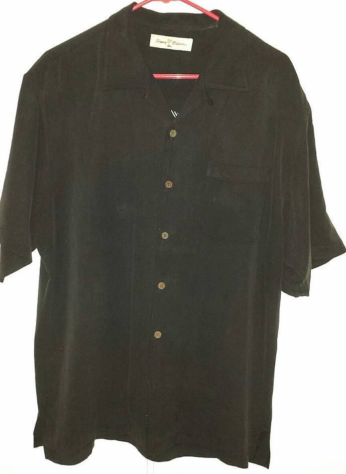 Tommy Bahama 100% Silk Camp Shirt Seas the Day Black Medium – RonSusser.com