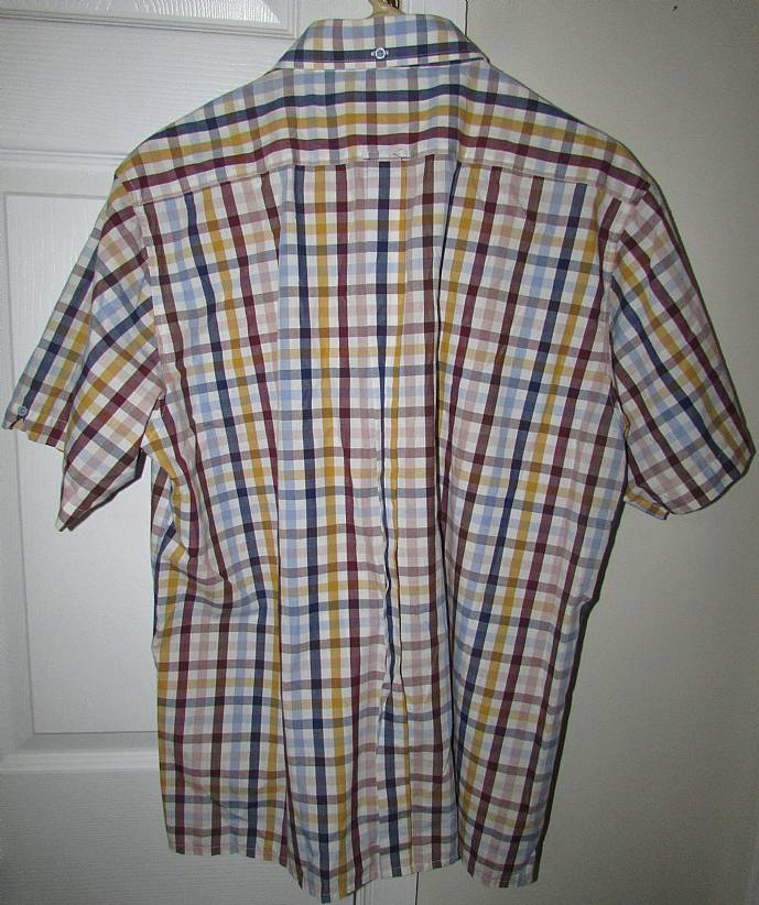 Ben Sherman Vintage Short Sleeve Mens Button Front Shirt 4/XL Plaid ...