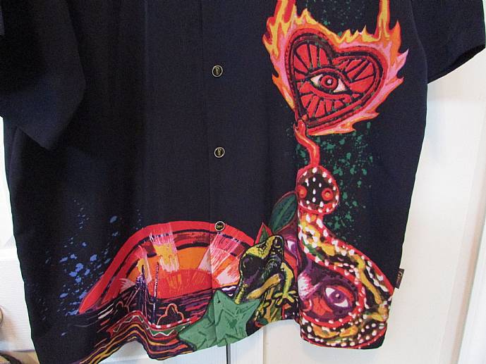 Carlos Santana Dragonfly Clothing Company Rock & Roll Button Shirt sz ...