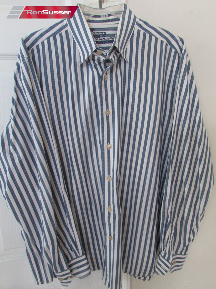 Tommy Bahama Denim Cotton Mens Button Front Long Sleeve Shirt XL EUC ...