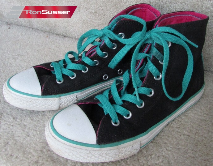 Converse All Star Hi Top Sneakers Girls Pink/Teal Chuck Taylor Shoe SIze Youth 2 #645242F ...