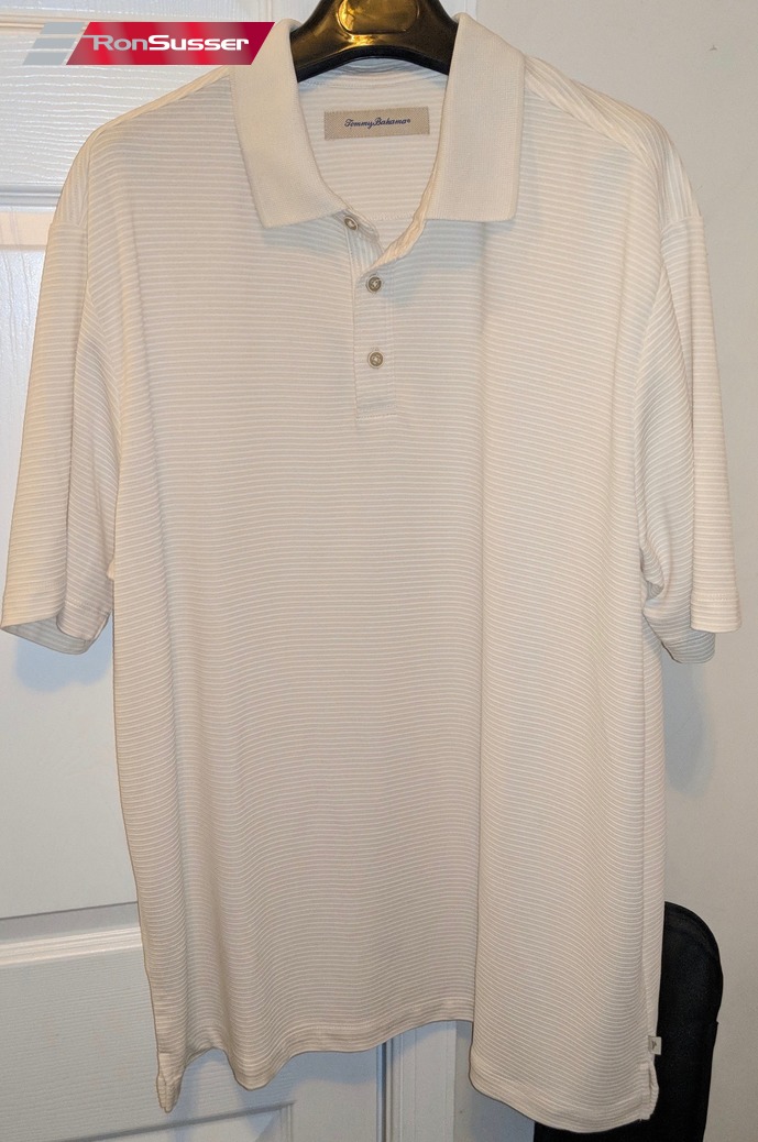 Tommy Bahama Mens Short Sleeve Polo Golf Shirt XL Off White Modal Blend ...
